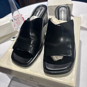 Vintage Liz Claiborne Stallion Black Slip-On Leather Mules NOS NIB Brand New 7M